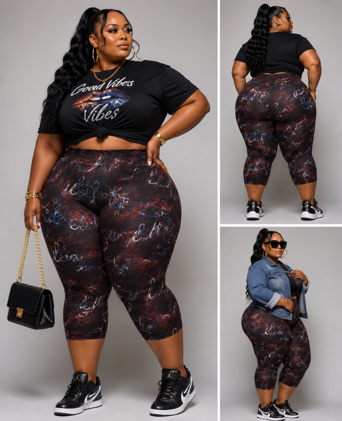 PLUS SIZE PRINTED PRINTED CAPRI-AFTER HOURS