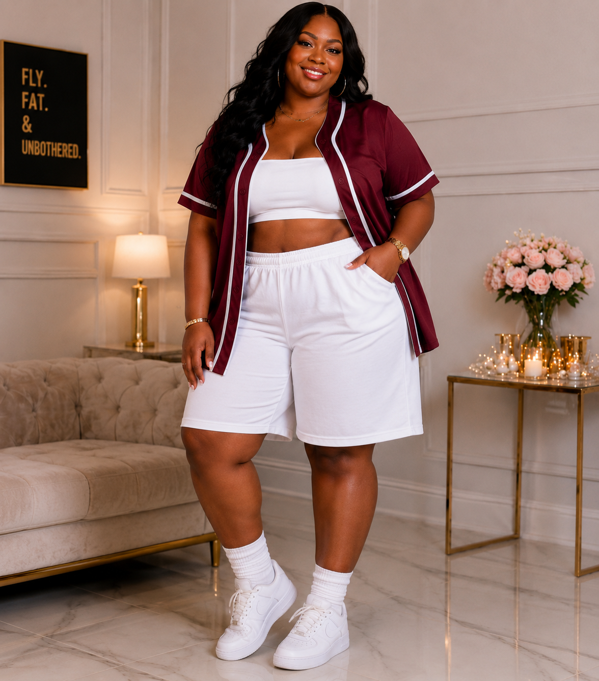 PLUS SIZE UNSIEX 3-POCKET COTTON SHORTS