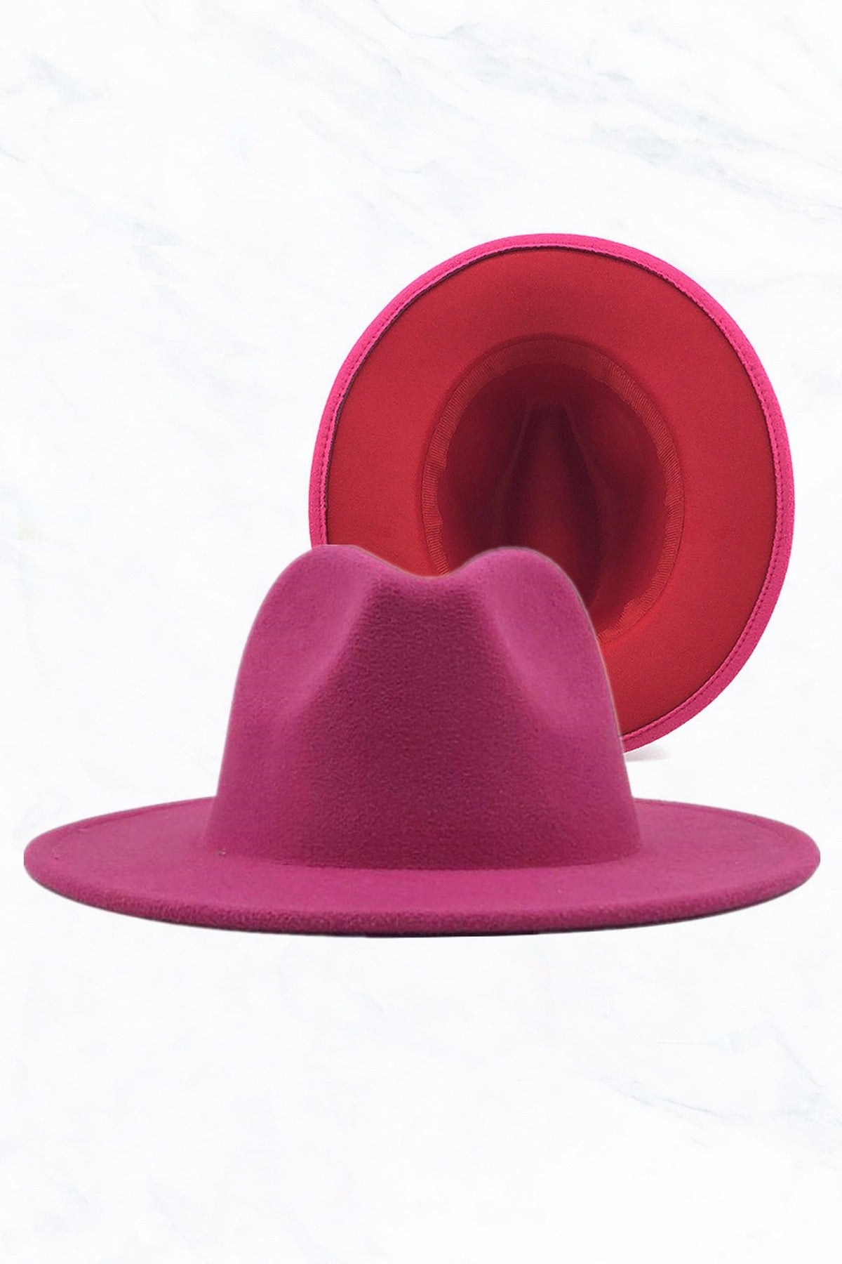 Unisex Double-Sided Color Fedora Hat