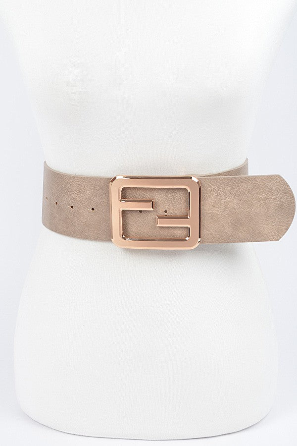 Metal Buckle Waist Plus Size Belt-KHAKI