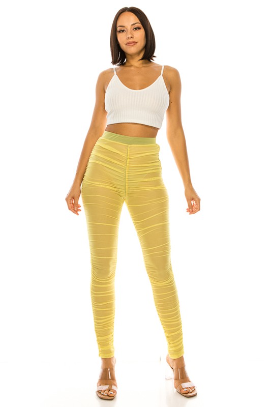 PLUS SIZE MESH SCRUNCH LEGGINGS