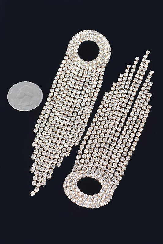 Rhinestone Fringe Earrings