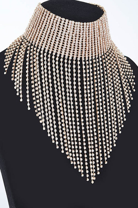 * Rhinestone Necklace-GOLD