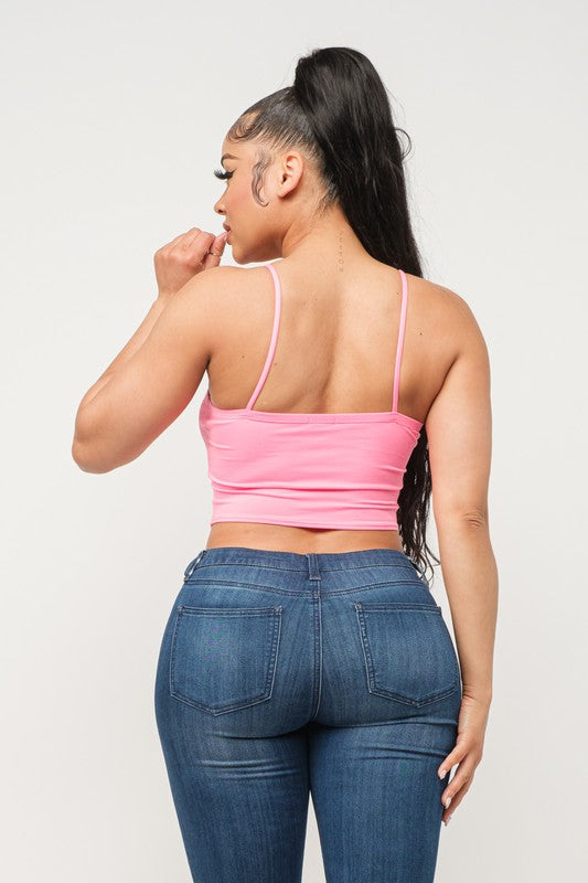 ROCK N ROLL Curve Hem Crop Top