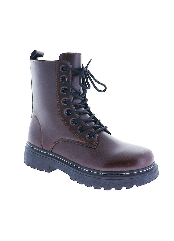 COMBAT BOOTS-DARK BROWN