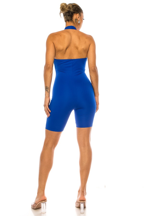 PLUS SIZE HALTER ROMPER