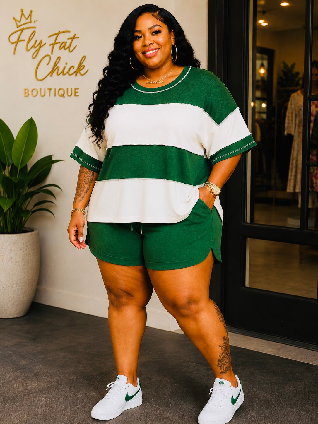 PLUS SIZE "CHILL & CHIC" SHORT SET-63
