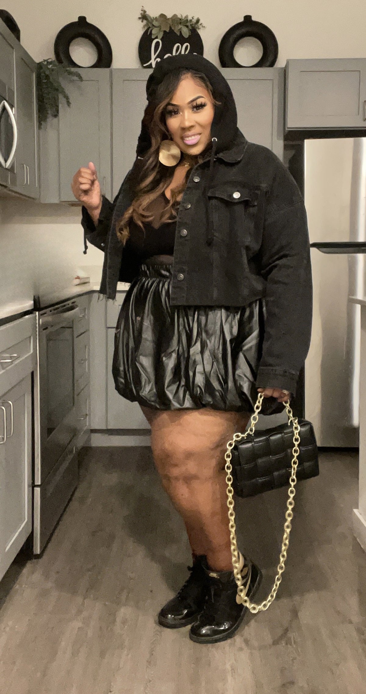 I BET YOU WON'T FAUX LEATHER BUBBLE SKIRT-09