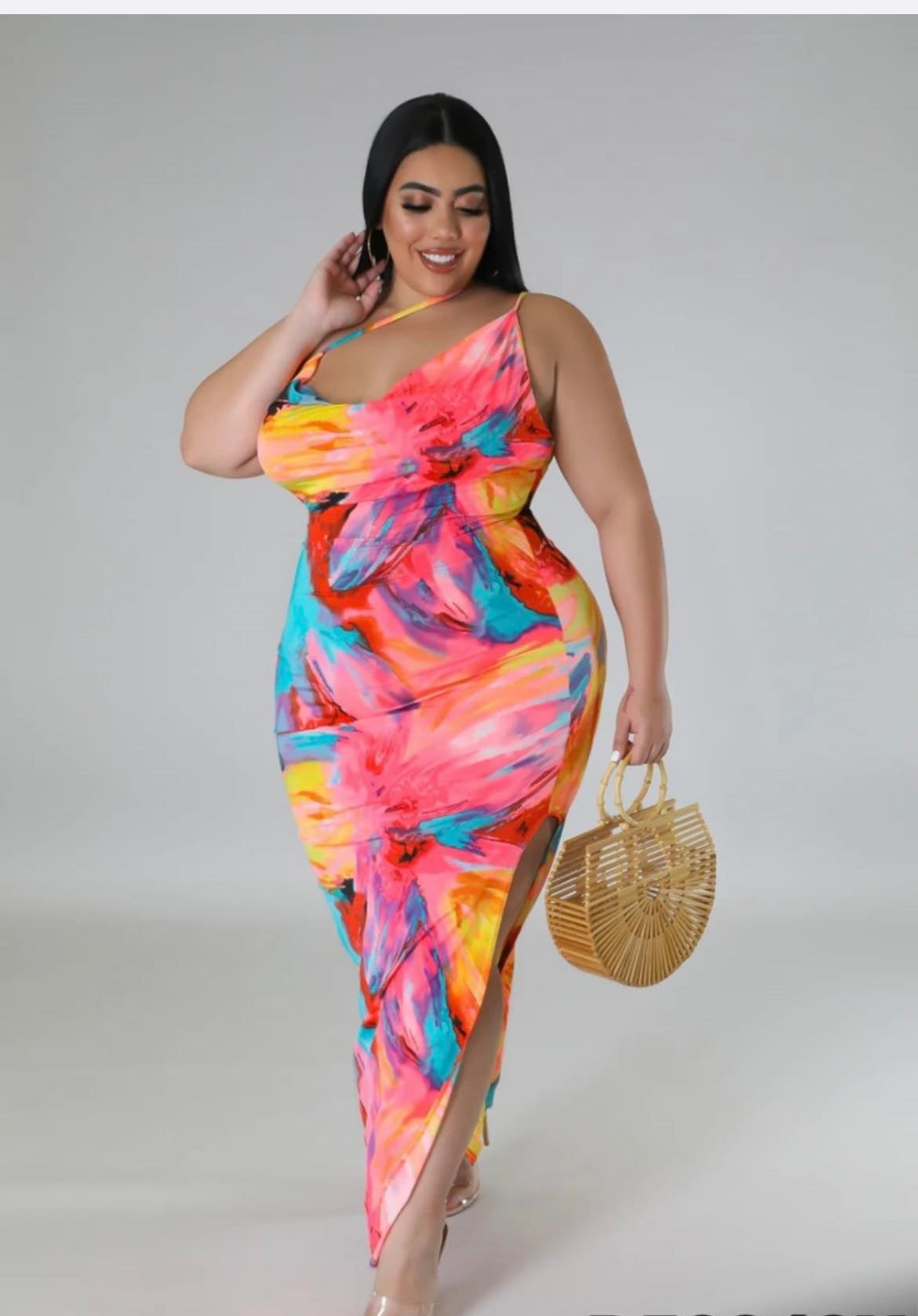 PLUS SIZE "TROPICAL BABE" MAXI DRESS