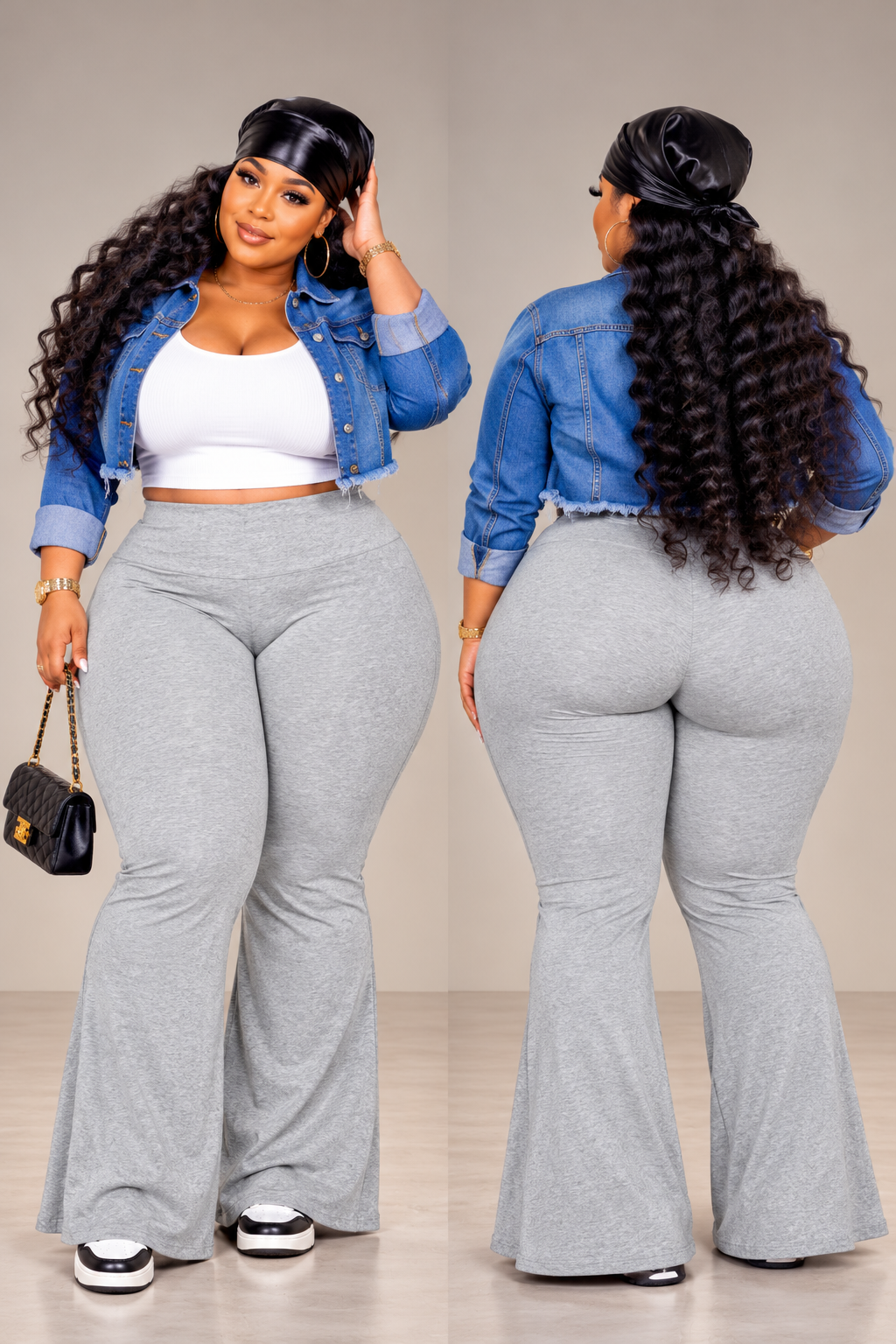 !!!$5.00 SPECIAL!!! PLUS SIZE FLARE PANTS-HEATHER GREY-07
