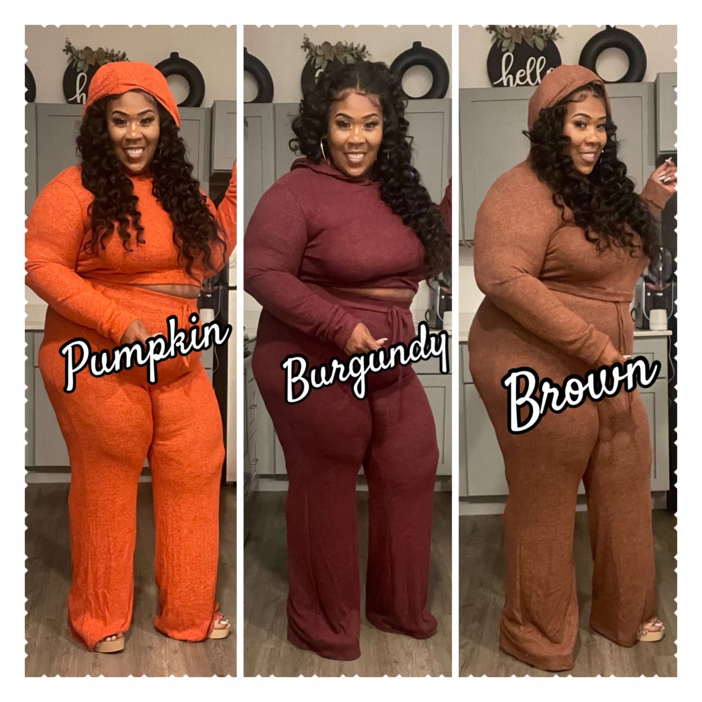 PLUS SIZE VERY STRETCHY HOODY HACCI 2-PIECE PANT SET-BX2