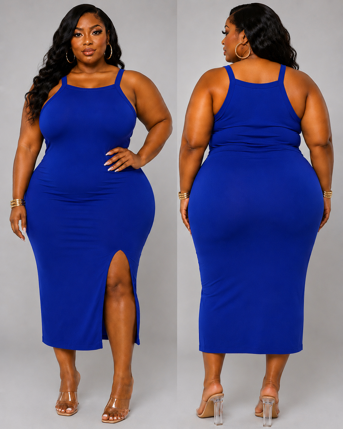 PLUS SIZE "JUST A LIL SEXY DRESS-ROYAL BLUE-67