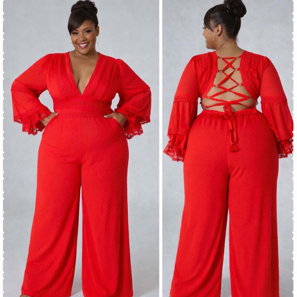 PLUS SIZE "LOVE IS LOVE LOVE" JUMPSUIT-00