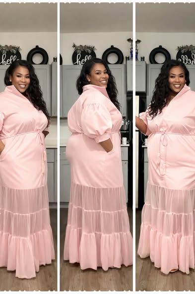 PLUS SIZE Be A Lady Dress-BLUSH-73