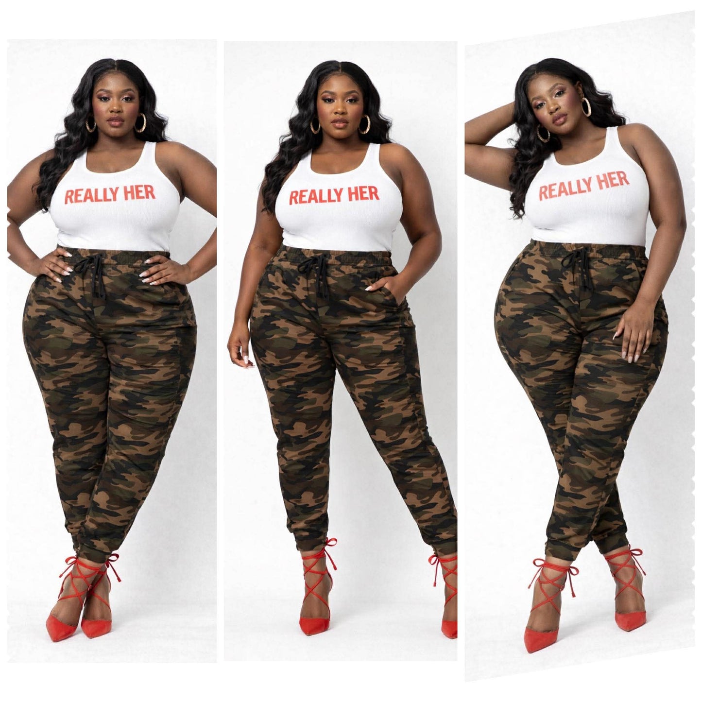 PLUS SIZE CAMO JOGGERS **JOGGERS ONLY**GREEN MIX-61
