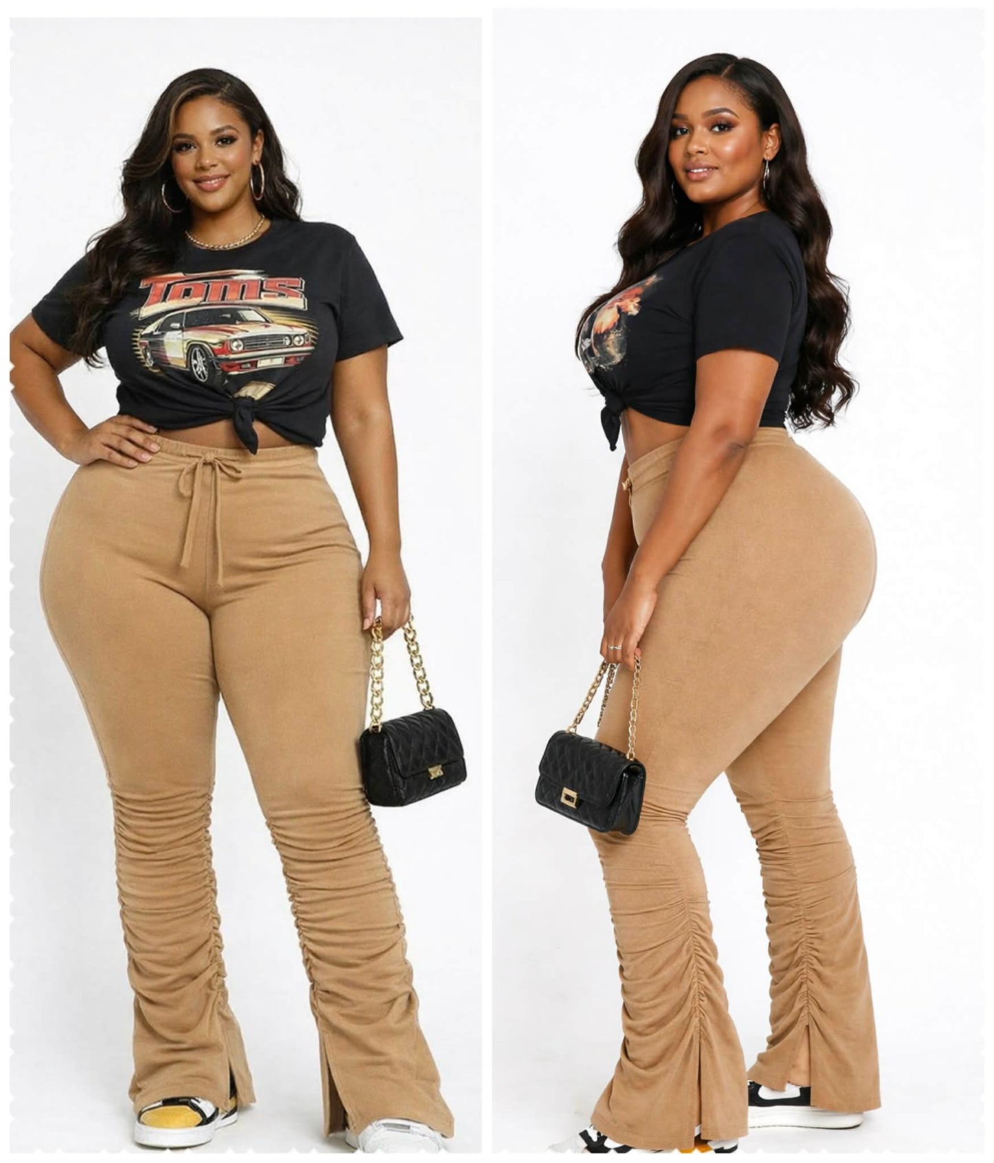 PLUS SIZE STACKED PANTS-KHAKI-07