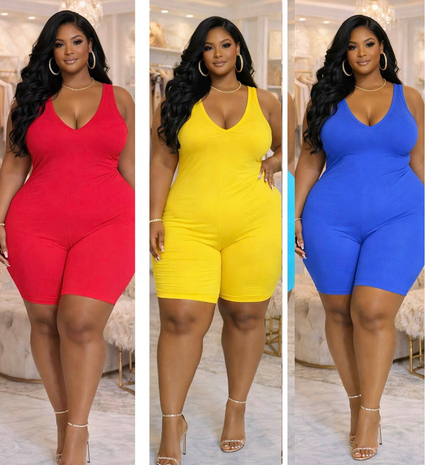 PLUS SIZE COTTON SHORT ROMPER-02