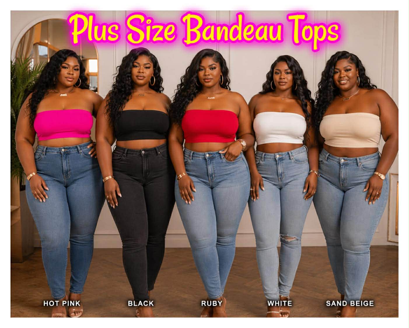 Plus seamless 8 inch bandeau top