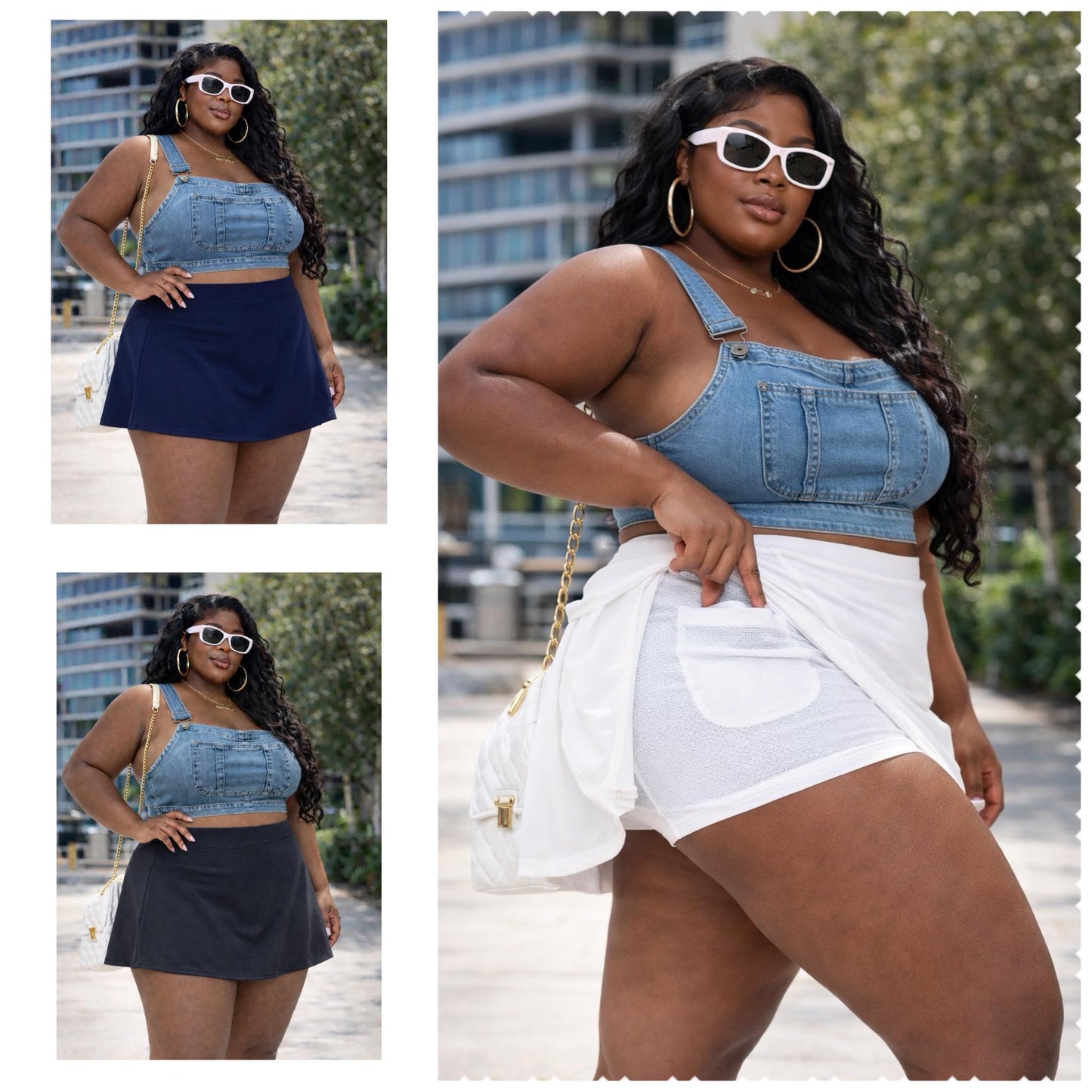 Plus Size Skorts with Hidden Pocket-CHARCOAL GREY-08