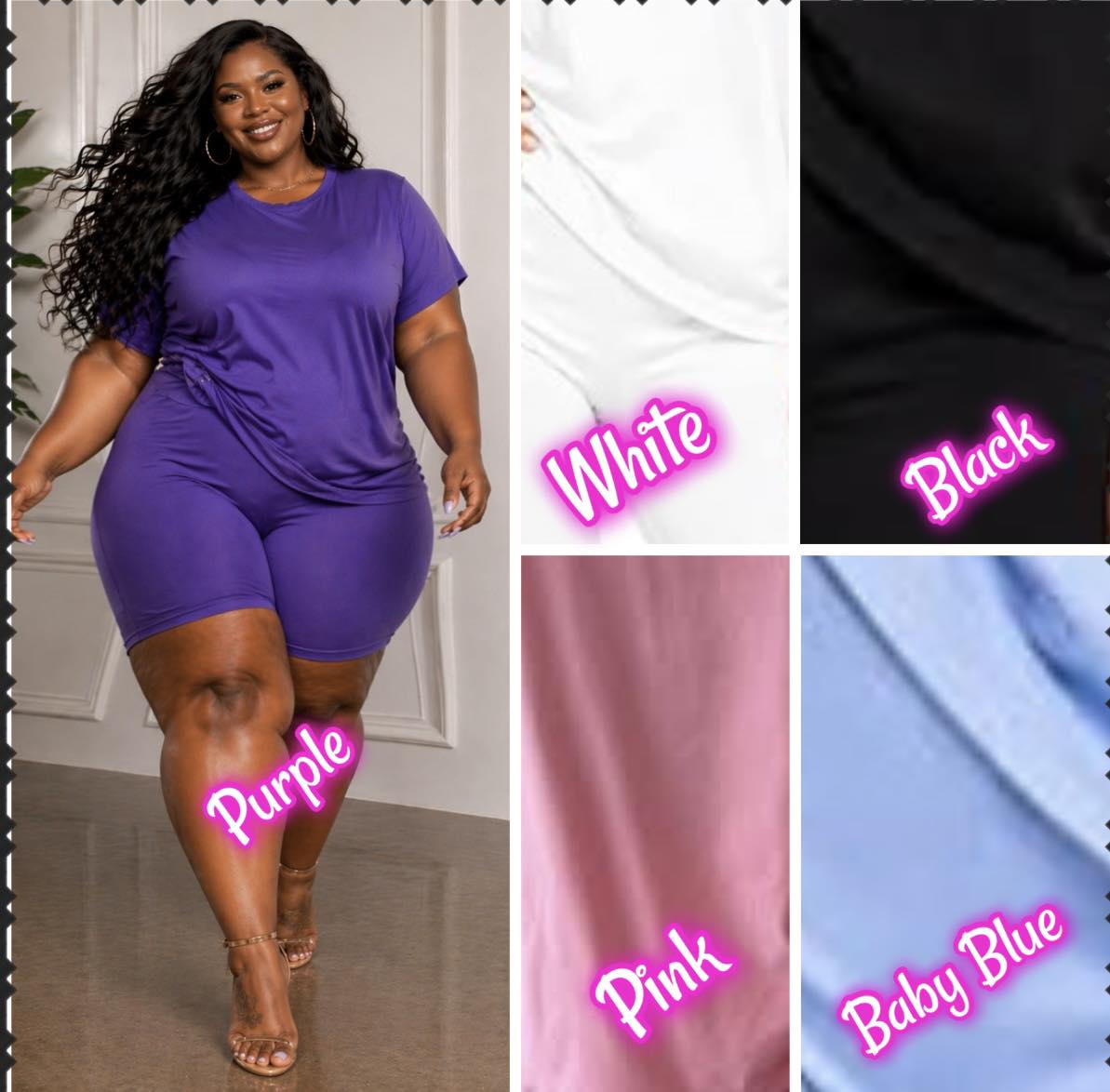 PLUS SIZE 2-PIECE CHILL SHORT SET-57