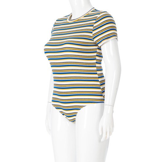 MUSTARD/NAVY STRIPED BODYSUIT-67