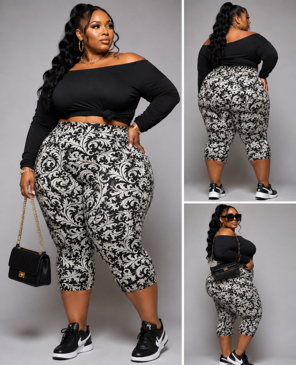 PLUS SIZE PRINTED PRINTED CAPRI-BOSS BAROQUE