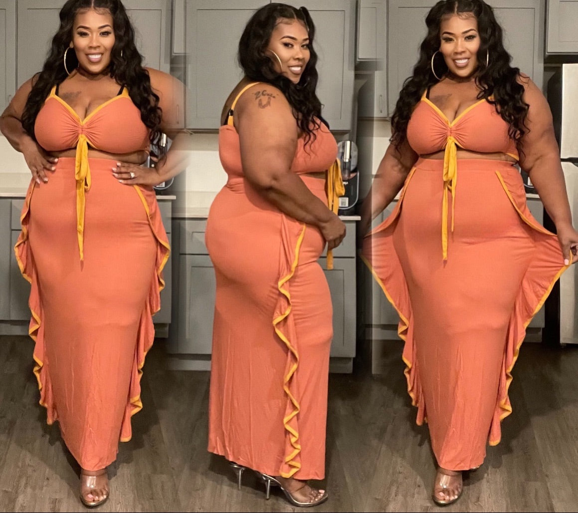 PLUS SIZE " CHOSEN ONE 2-PIECE SET-BUTTERNUT-07