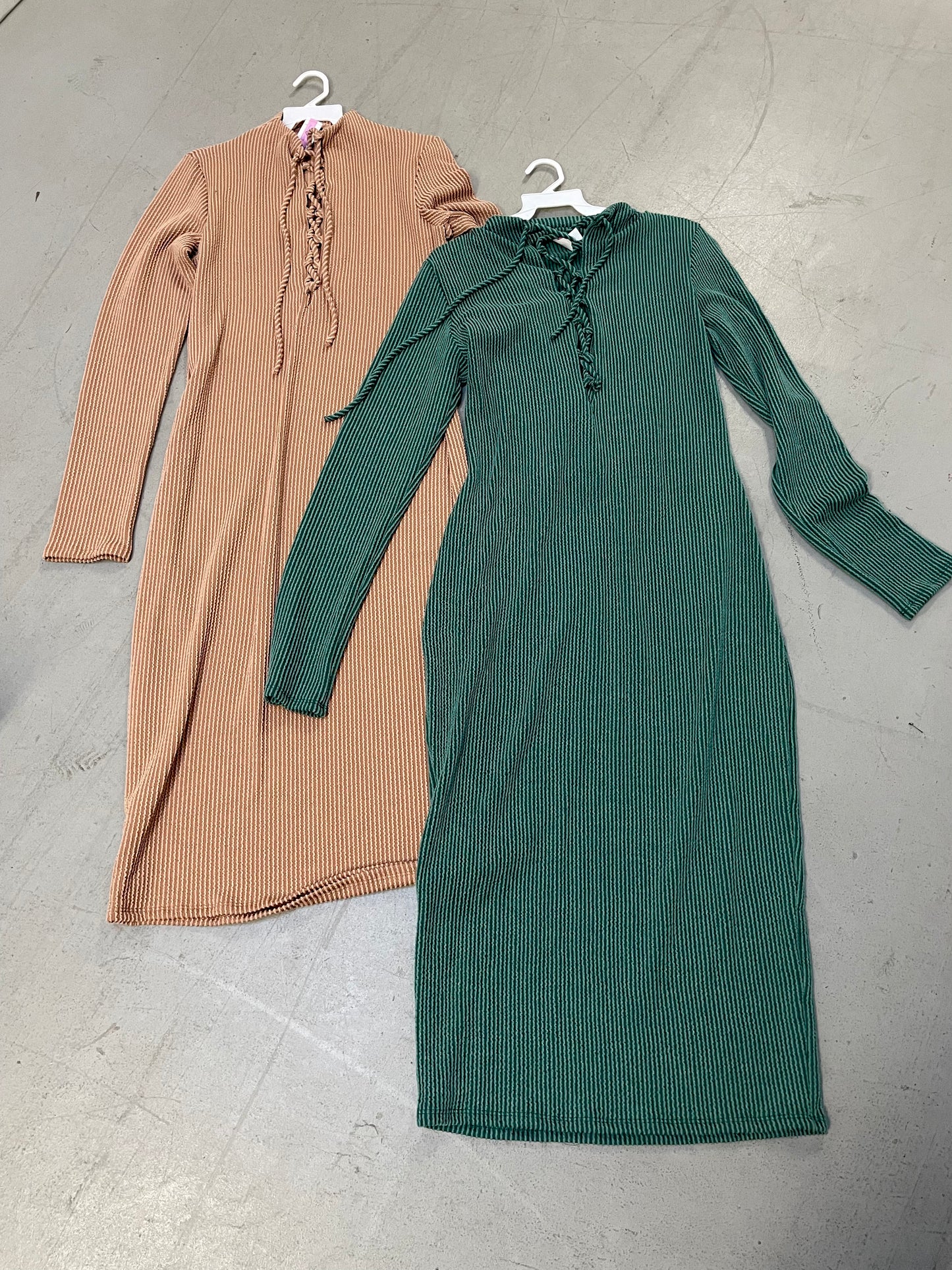 PLUS SIZE RIBBED CAGED TIE LONG SLEEVE BODYCON DRESS-08