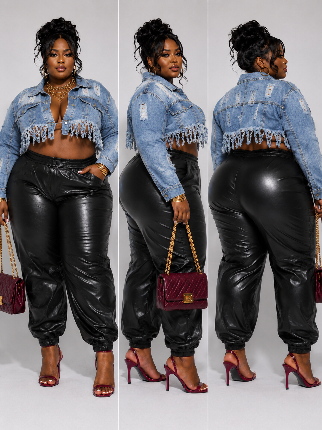 DESTROYED SHREDDED CROP DENIM JACKET-00