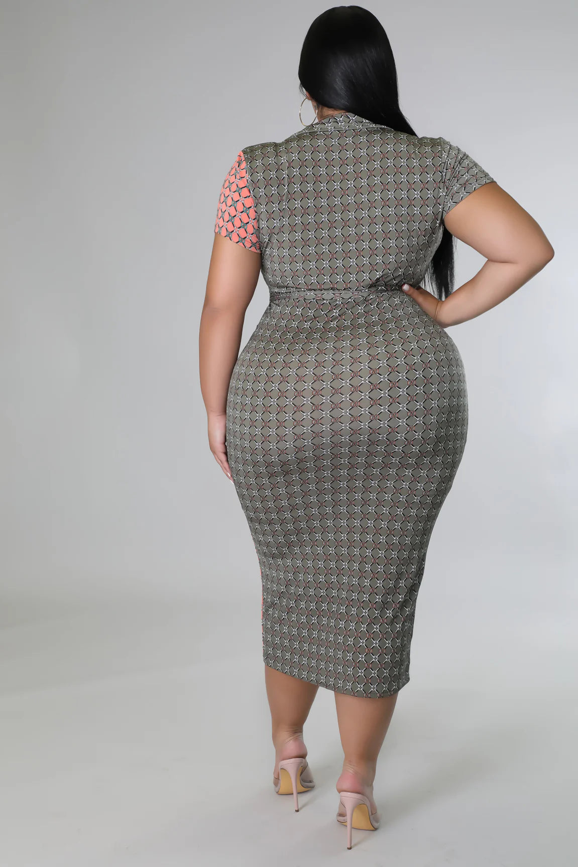 PLUS SIZE SOMETHING SLIGHT DRESS W/BELT-22