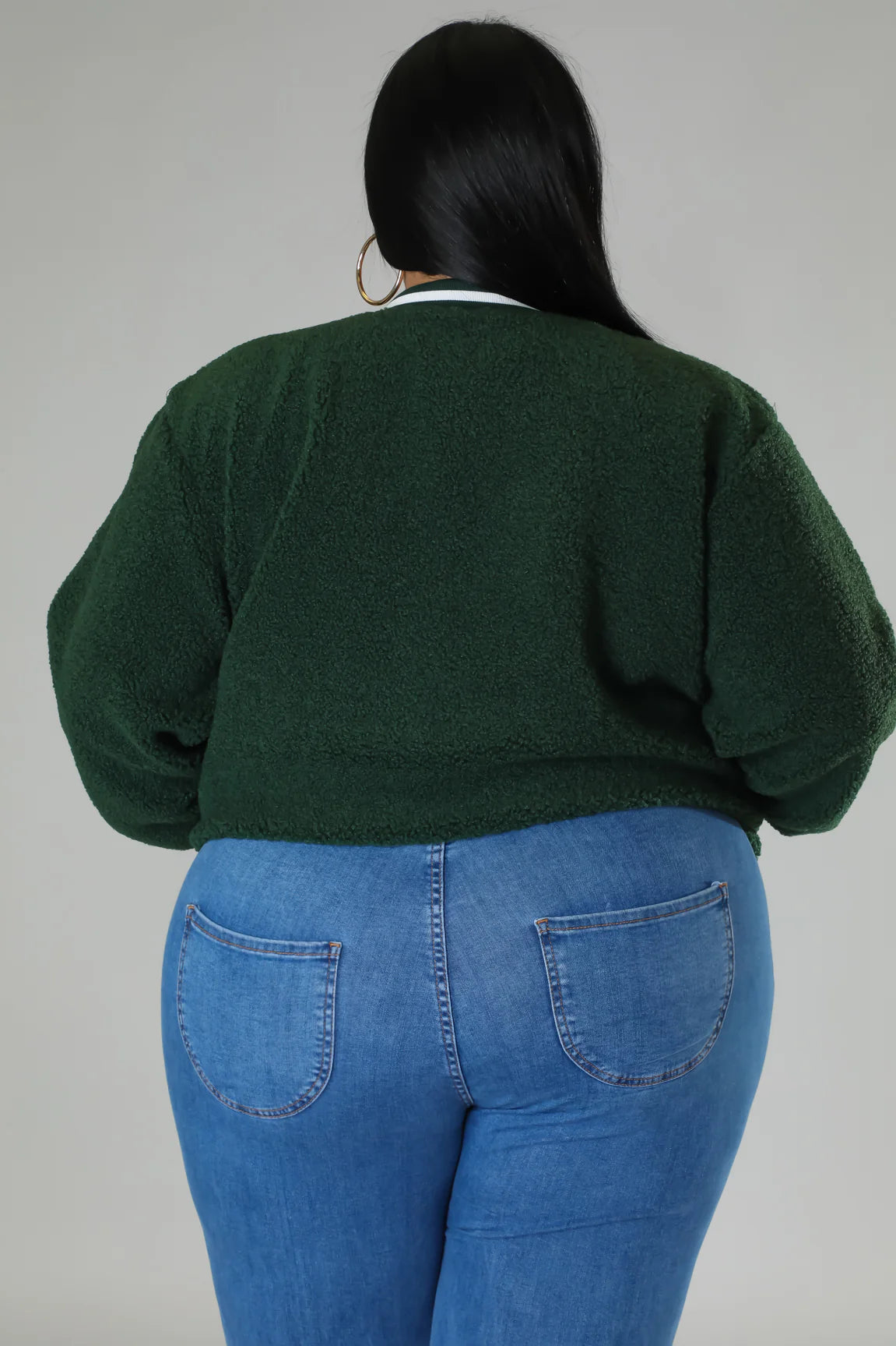 PLUS SIZE "IT'S GETTIN COLD OUTSIDE" JACKET-GREEN-BX4