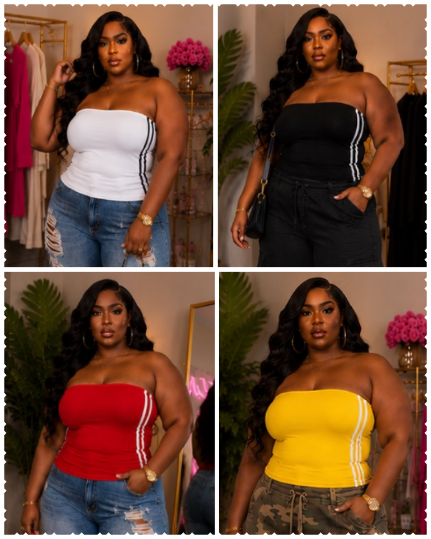 PLUS SIZE "FAST LANE " TUBE TOP-47