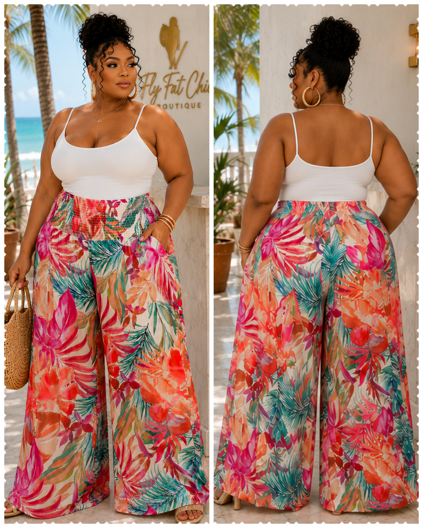 PLUS SIZE WIDE LEG PALAZZO PANTS-FLOAL-16