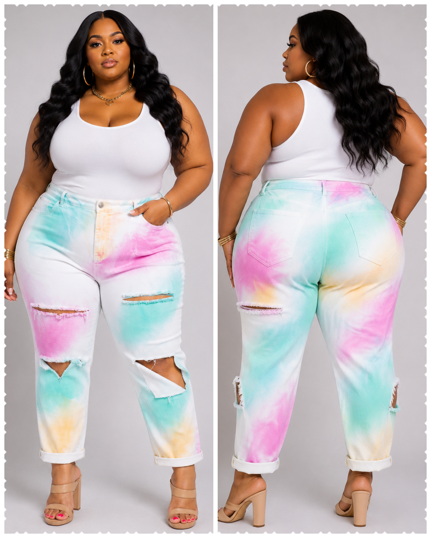 PLUS SIZE "COTTON CANDY CRUSH" HIGHWAIST JEANS-72