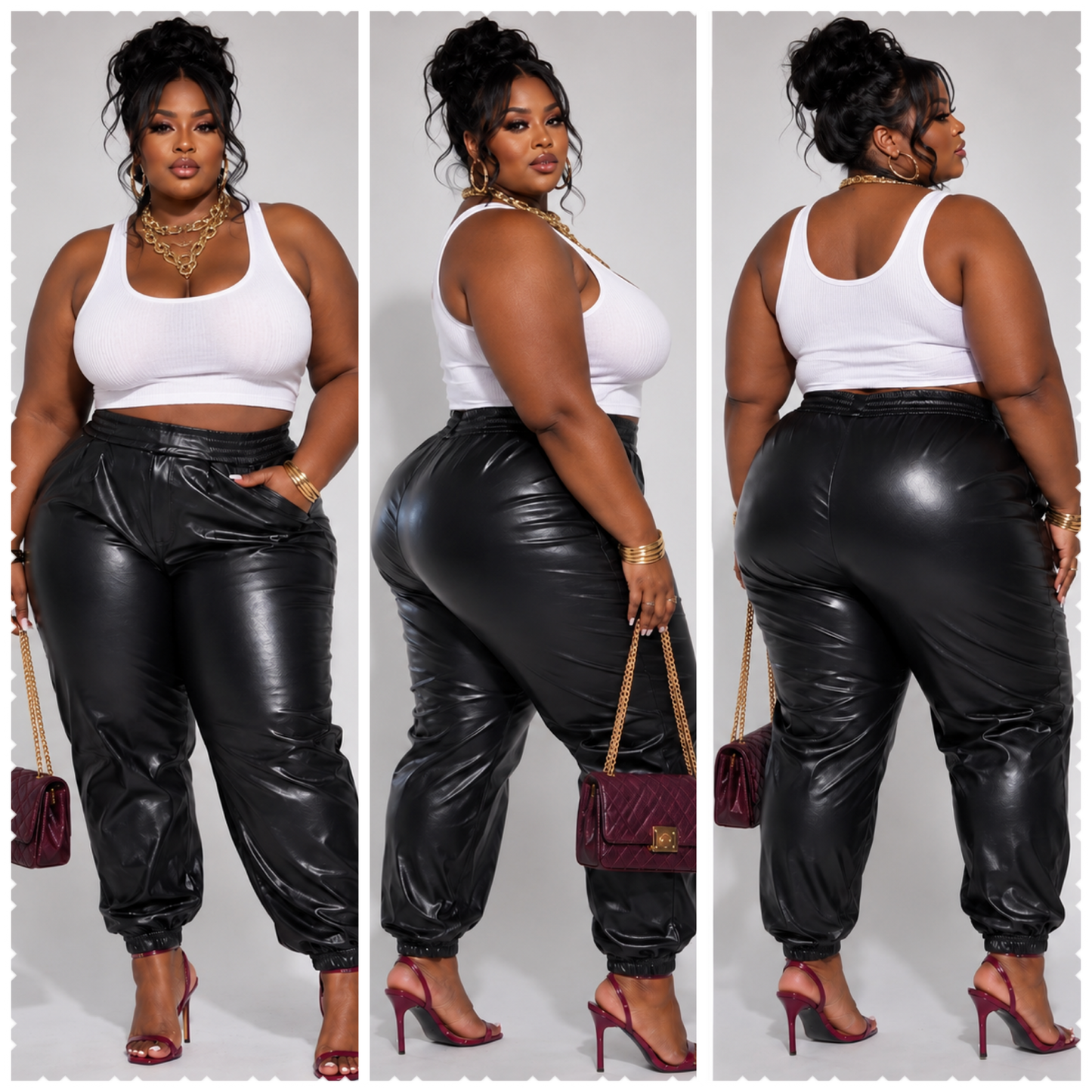 PLUS SIZE FAUX LEATHER JOGGERS-26