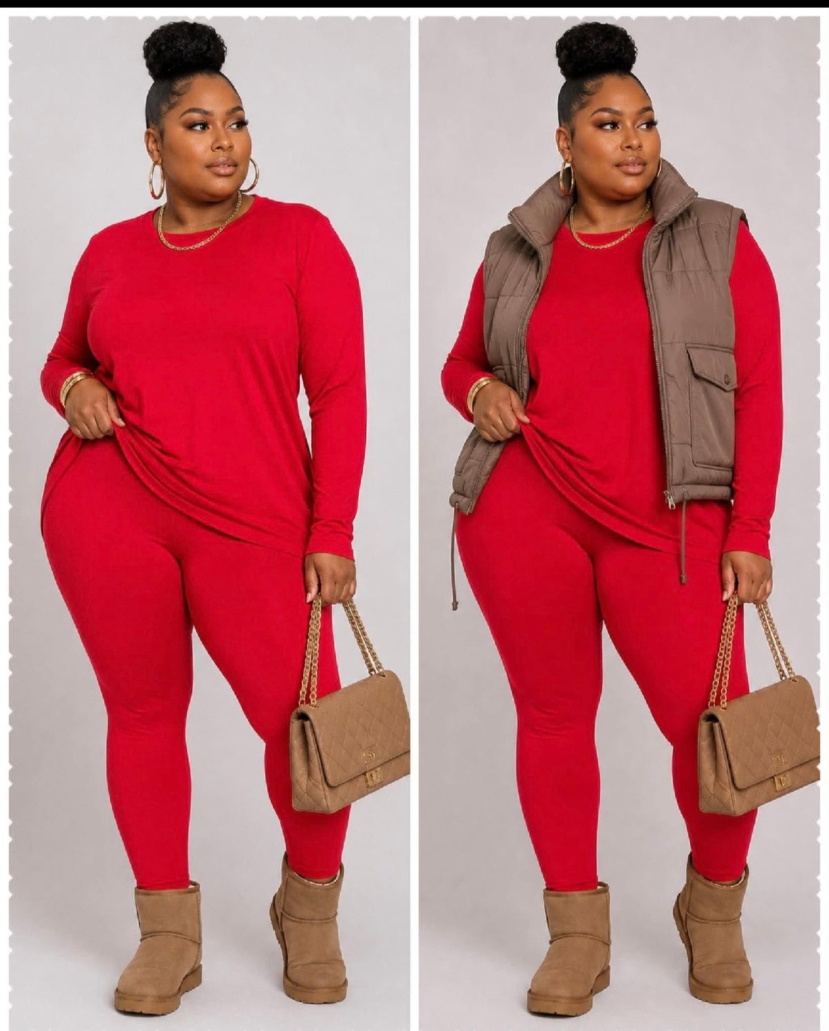 Plus SIZE 2-PIECE "ON THE GO" SET-RED (will ship 9/18)