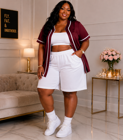 PLUS SIZE UNSIEX 3-POCKET COTTON SHORTS
