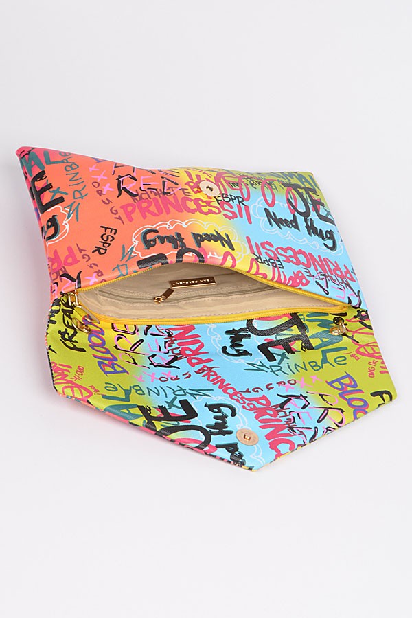 Graffiti Letter Cross Chain Body Clutch
