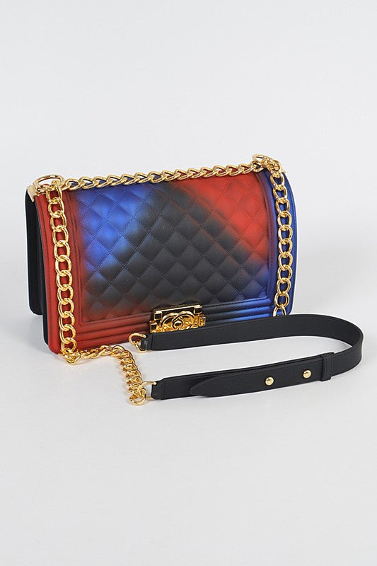 Square Crossbody Clutch- BLACK MIX