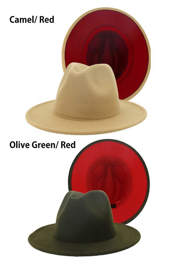 Unisex Double-Sided Color Fedora Hat