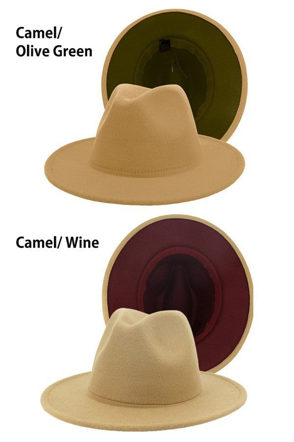 Unisex Double-Sided Color Fedora Hat