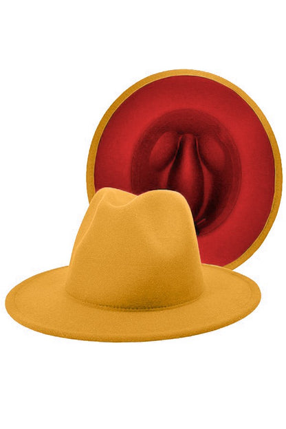 Unisex Double-Sided Color Fedora Hat