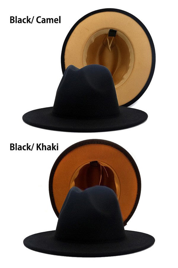 Unisex Double-Sided Color Fedora Hat