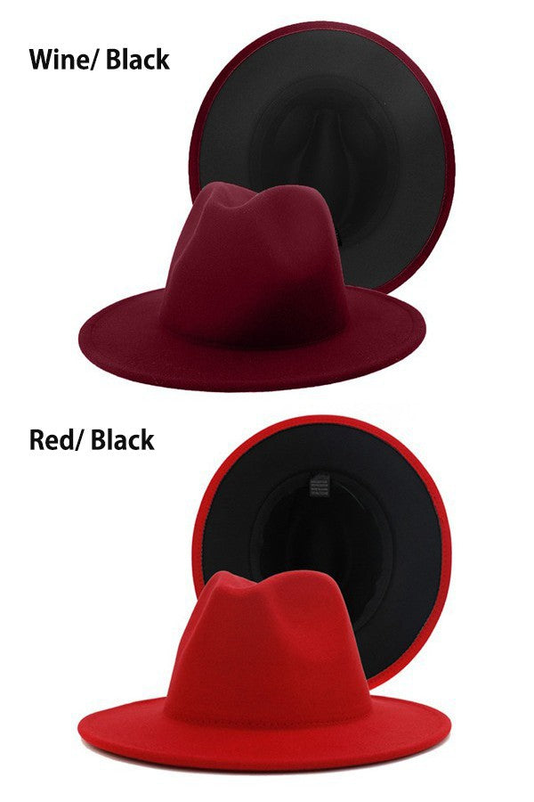 Unisex Double-Sided Color Fedora Hat