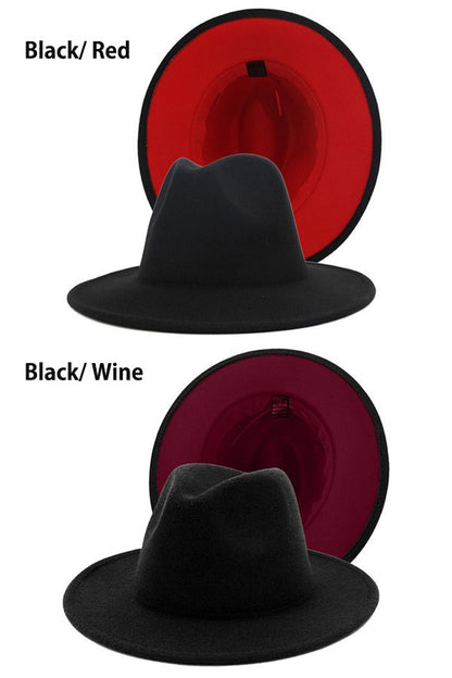 Unisex Double-Sided Color Fedora Hat
