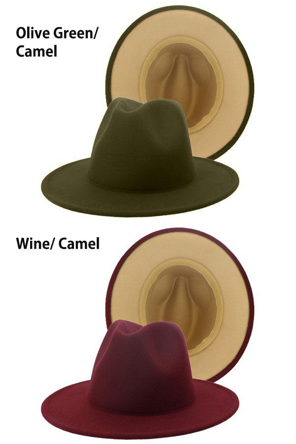 Unisex Double-Sided Color Fedora Hat