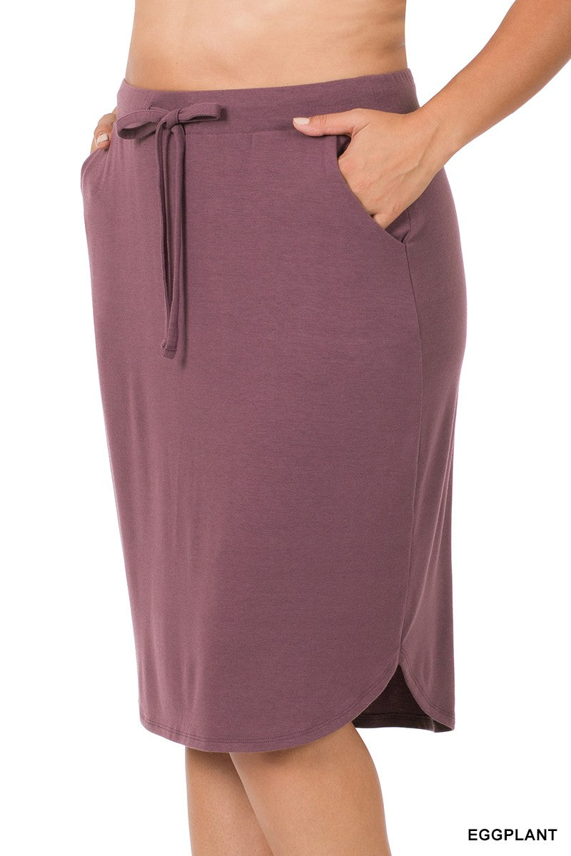 TULIP HEM SKIRT WITH SIDE POCKETS   (will ship 9/18)