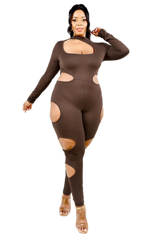 PLUS SIZE DARE TO BE DIFFERENT CUT OUT JUMPSUIT