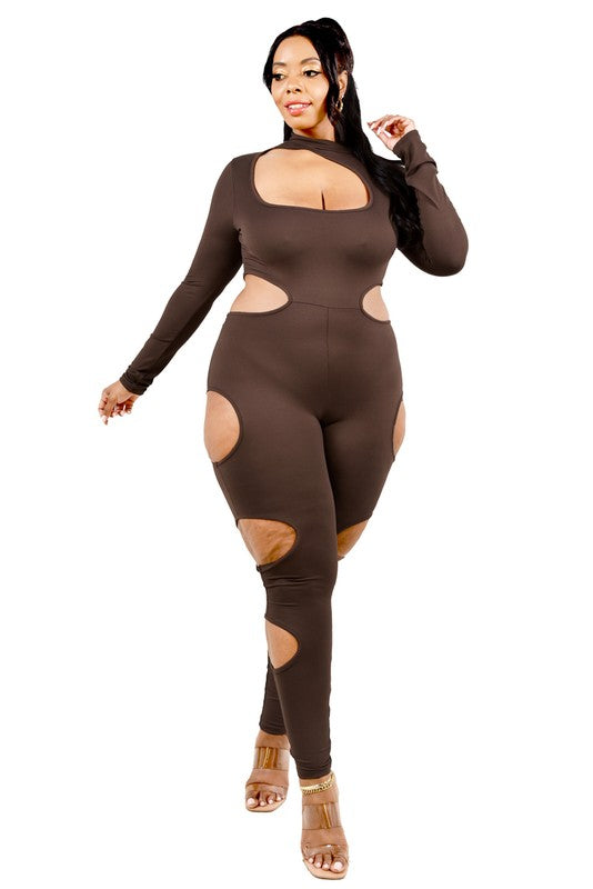 PLUS SIZE DARE TO BE DIFFERENT CUT OUT JUMPSUIT