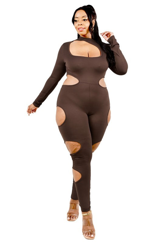 PLUS SIZE DARE TO BE DIFFERENT CUT OUT JUMPSUIT